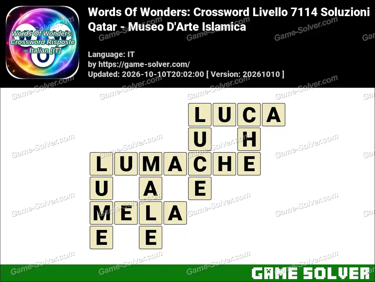 Words Of Wonders: Crossword Livello 7114 Soluzioni – Qatar – Museo D’Arte Islamica